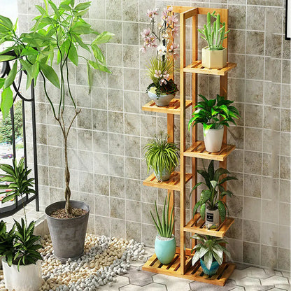 Vertically Bamboo Flower Shelf Rack Plant Stand