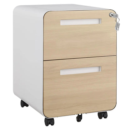 2 Drawer Mobile File Cabinet With Lock