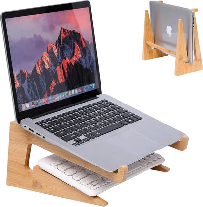 Wooden Laptop Stand Vertical for 13-18.6in
