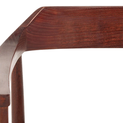Walnut Solid Wood Armchair Leather Seat