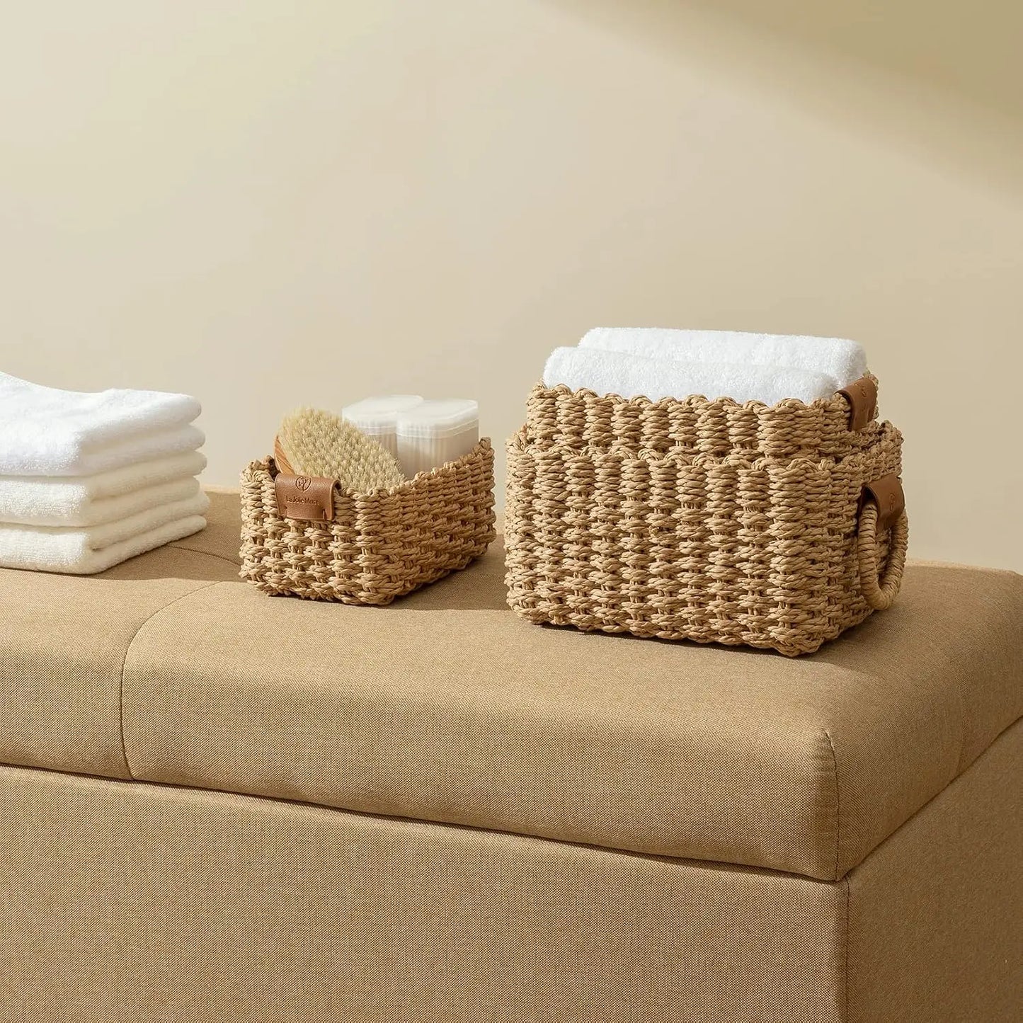 Decorative Square Basket Organizer Set of 3