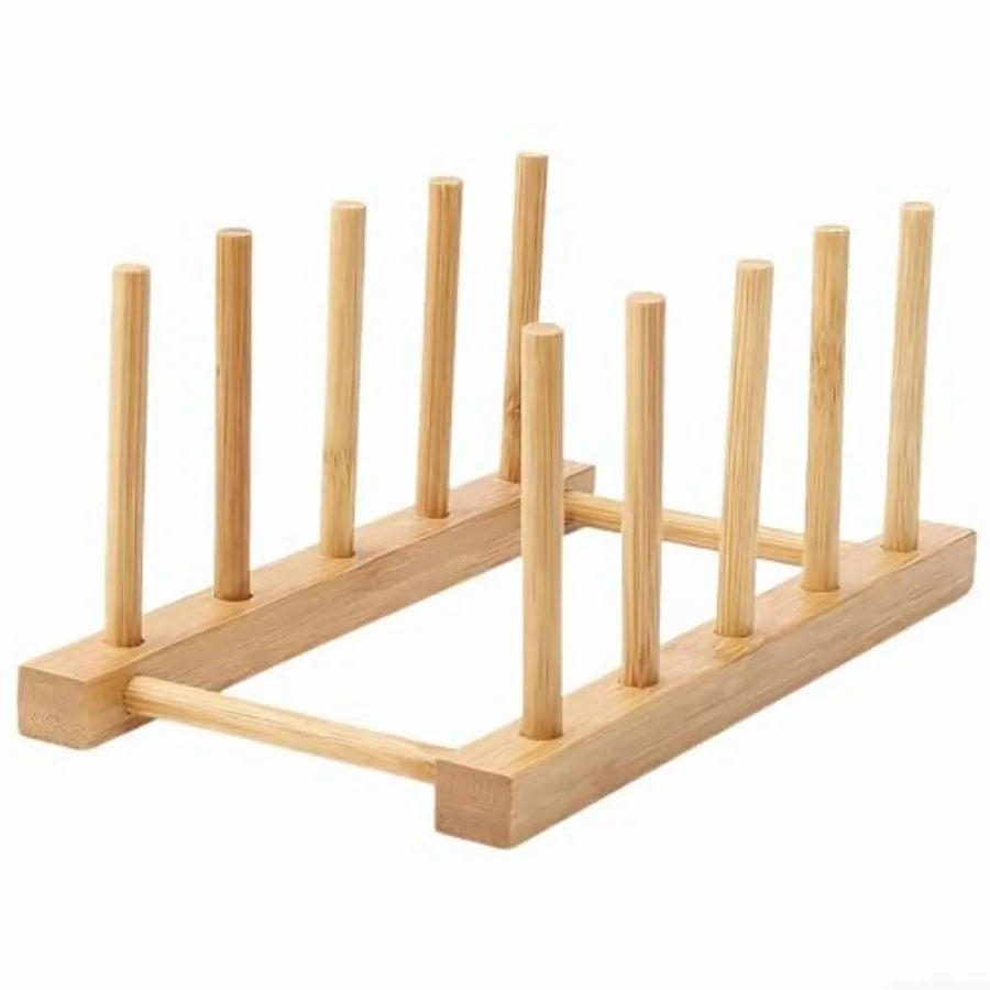 Bamboo Dish Rack Organizer for Kitchen Cabinets