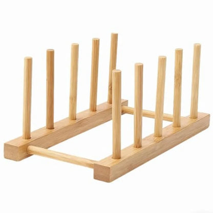 Bamboo Dish Rack Organizer for Kitchen Cabinets