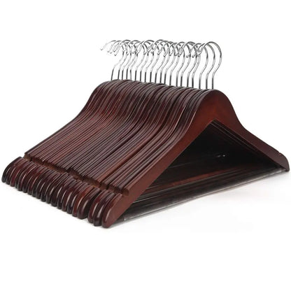 Wooden Coat Hangers with Non Slip Pant Bar