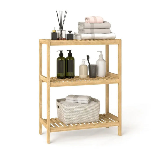 3-Tier Bamboo Rack Multifunctional Storage Shelf