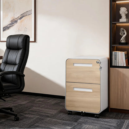 2 Drawer Mobile File Cabinet With Lock