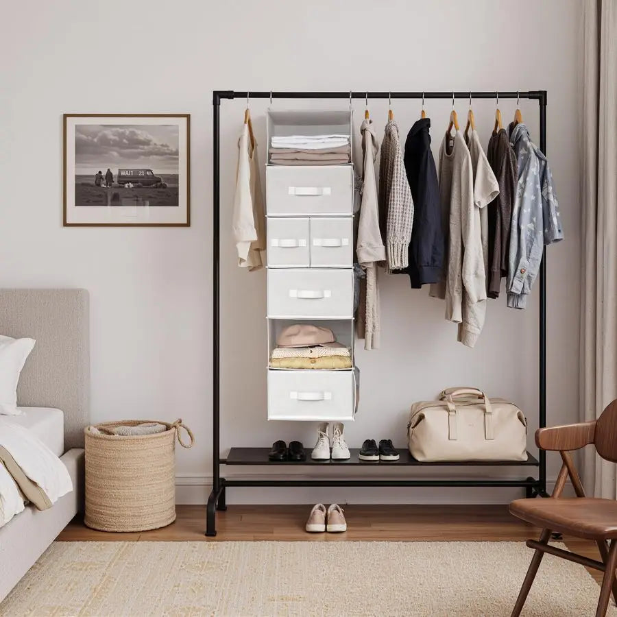 Hanging Closet Organizer and Storage 6 Shelf  Drawers