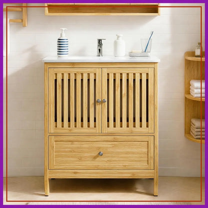 30in Bamboo Bathroom Vanity with Sink
