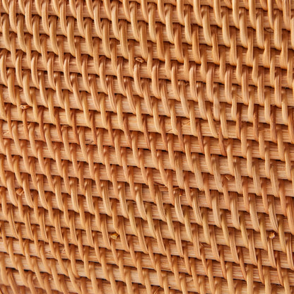 Brown Rattan Organizer Basket with Lid