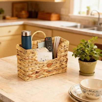 Woven Hanging Magazine Basket Organizer with Handle