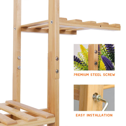 Vertically Bamboo Flower Shelf Rack Plant Stand