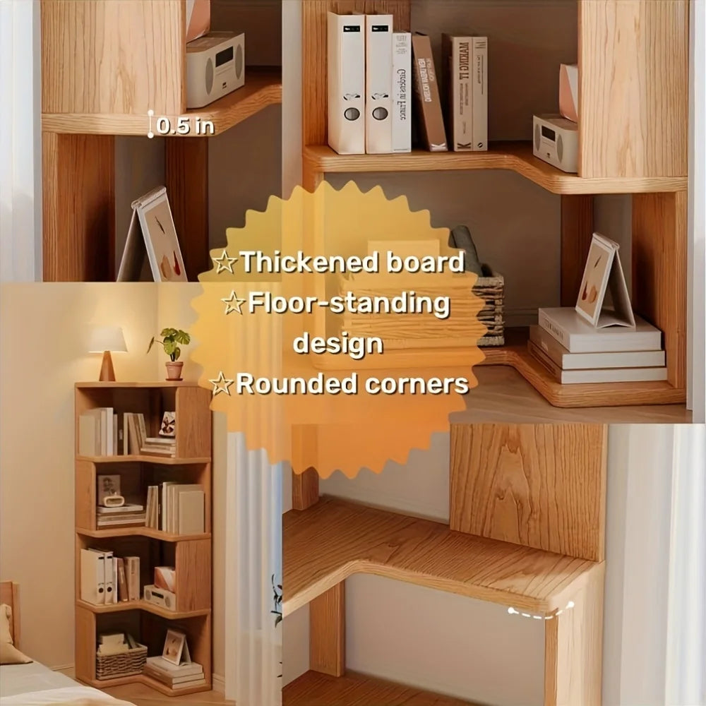 3-Tier/5-Tier L-Shaped Corner Bookshelf
