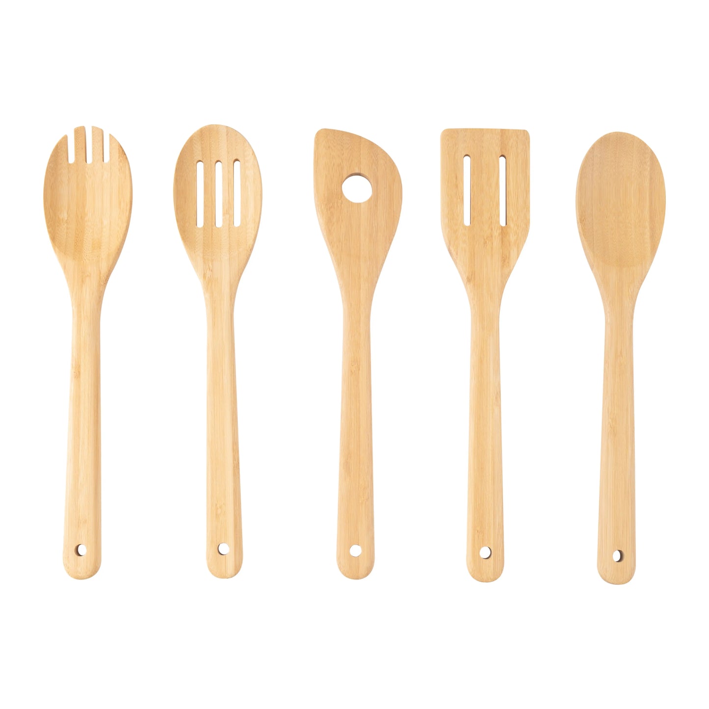 5pk Bamboo Spoons Kitchen Essential Tools Set