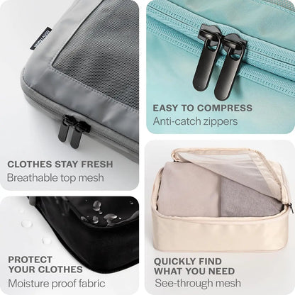 Travel Compression Packing Cubes Luggage Organizer