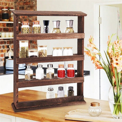 4-Tier Spice Rack Hanging Jars Stand Organizer