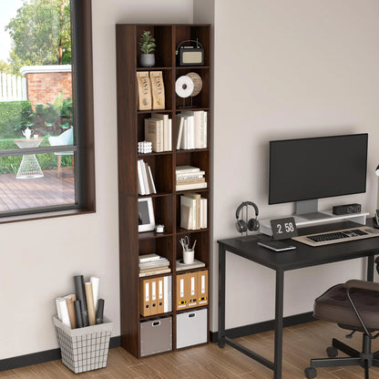 6-Tier Tall Cube Bookshelf Modern Storage Organizer