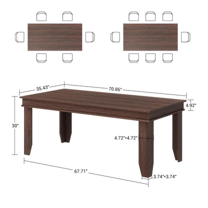 70 Inch Dining Table for 4-6 People