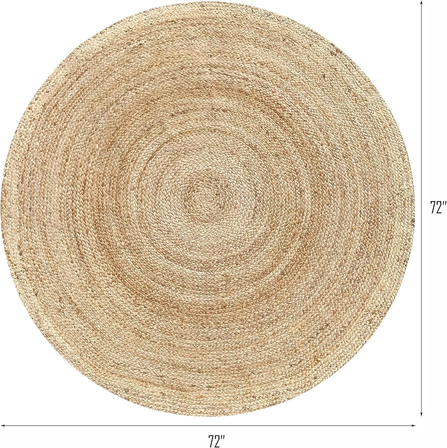 Hand Woven Jute Braided Round Rug