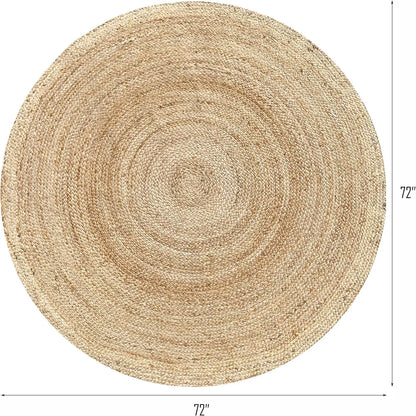 Hand Woven Jute Braided Round Rug