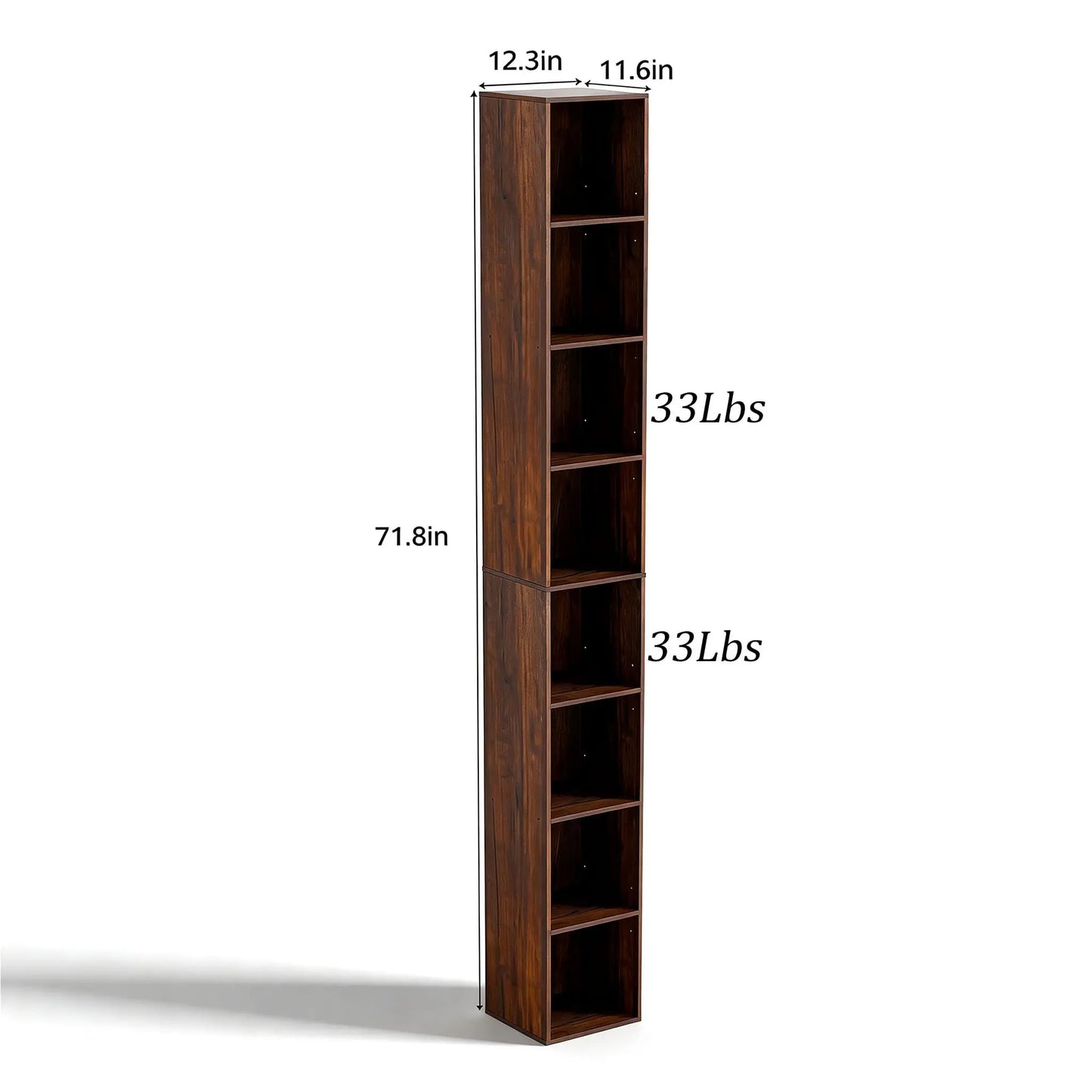 6-Tier Tall Cube Bookshelf Modern Storage Organizer