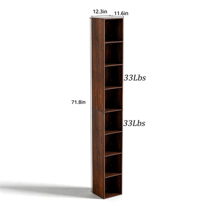 6-Tier Tall Cube Bookshelf Modern Storage Organizer