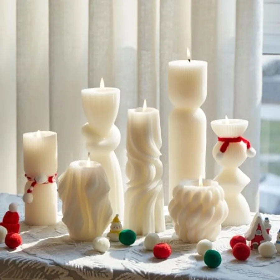 7-Pack Pillar Candles  Soy Wax