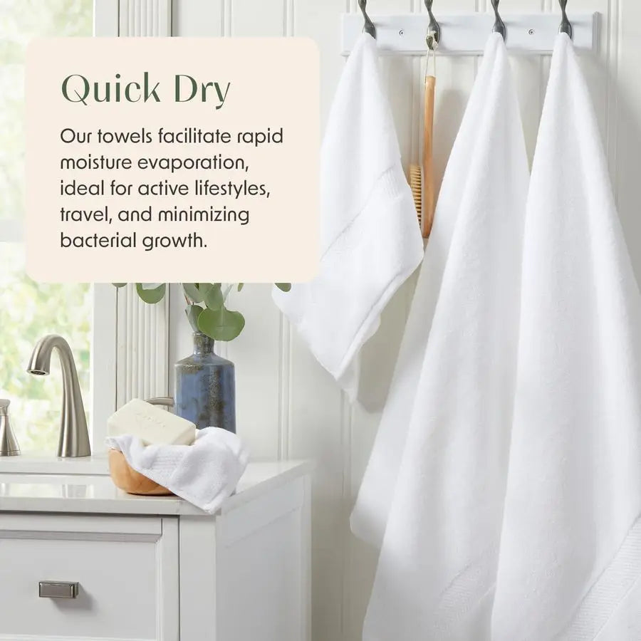 White Bath Towels Set of 4