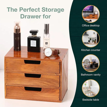 Desktop Storage Organizer in Natural Wood Design