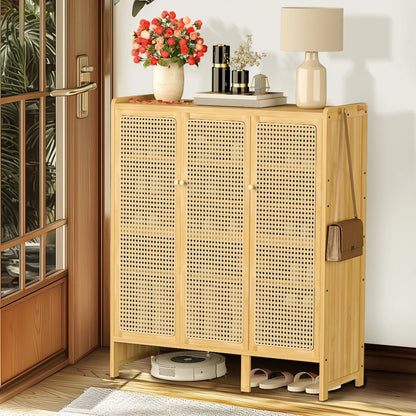 Bamboo 20 Pairs Shoe Storage Organizer Cabinet