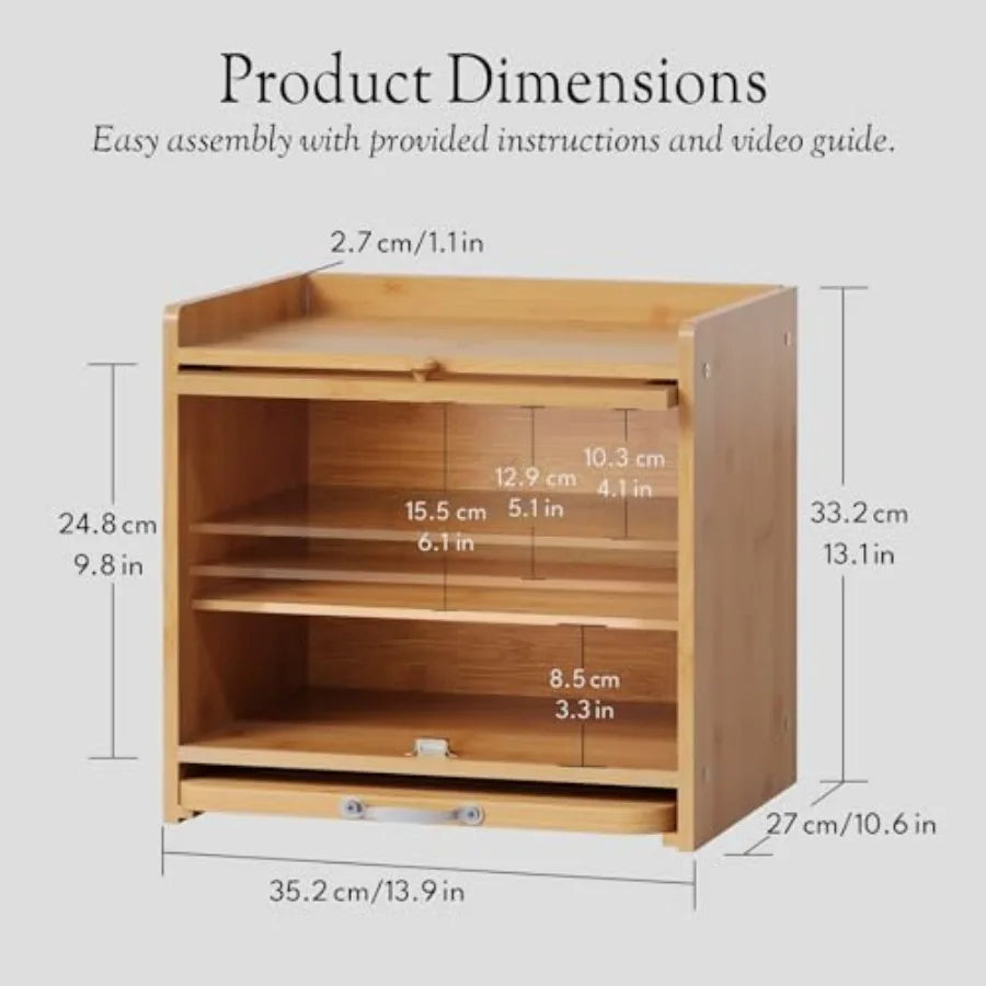 Bamboo Bread Box for Kitchen Countertop