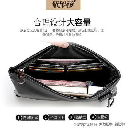 Black Faux Leather Clutch Bag
