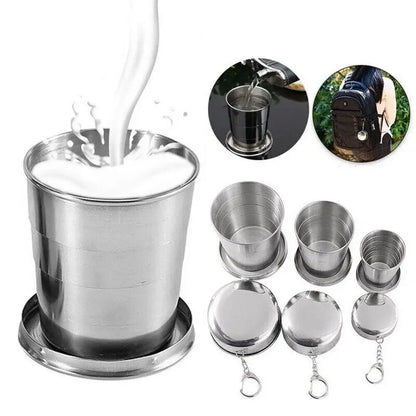 1PC Stainless Steel Folding Cup