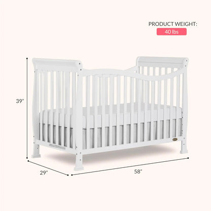 7-in-1 Convertible Full-Size Baby Crib in White