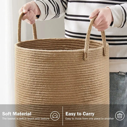 Rope Woven Laundry Hamper Basket