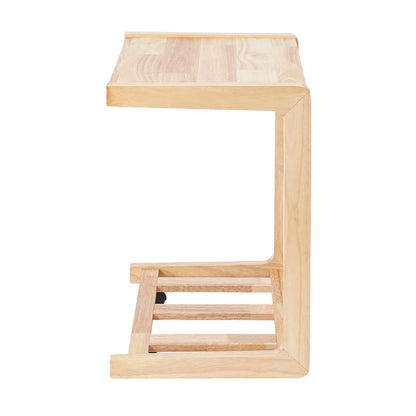 C-Shaped Small Side Table with Wheels
