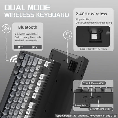 Wireless Gaming Keyboard Creamy Membrane