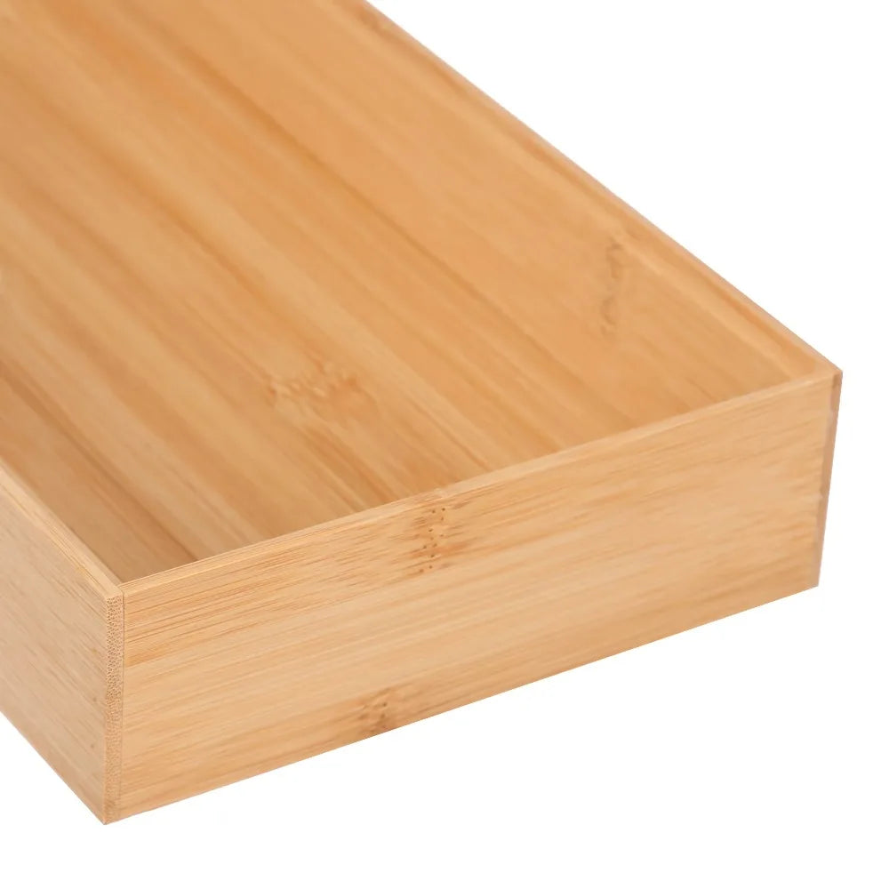 Bamboo Drawer Organizer for Kitchen Utensils and Cutlery