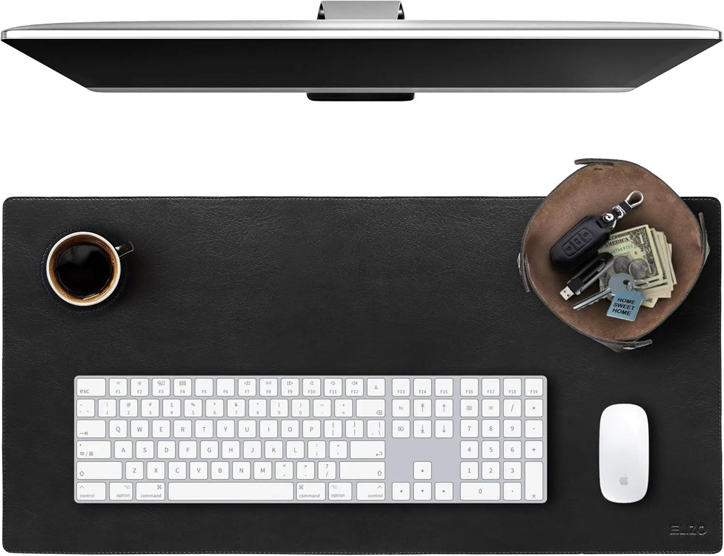 Genuine Full-Grain Leather Desk Mat Set