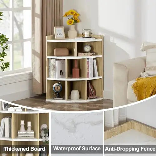 3-Tier Corner Cabinet With 8 Cubbies Storage Organizer