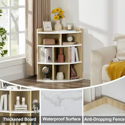 3-Tier Corner Cabinet With 8 Cubbies Storage Organizer