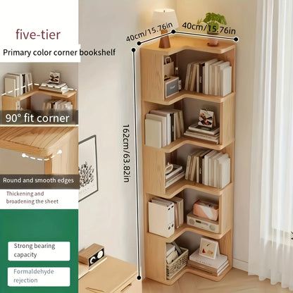 3-Tier/5-Tier L-Shaped Corner Bookshelf