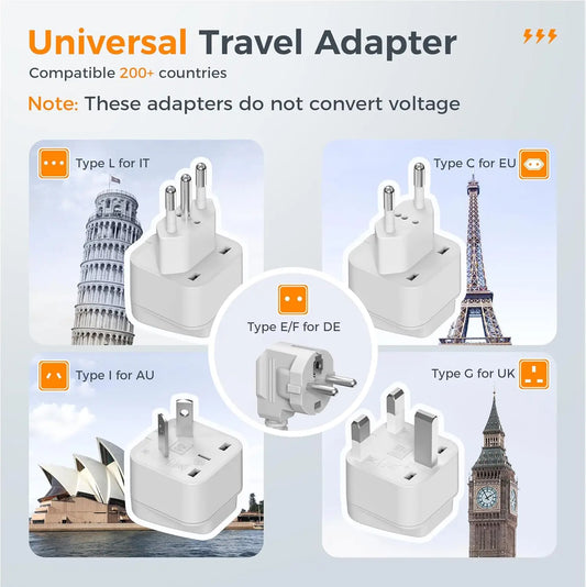 Travel Adapter with 4 USB Ports