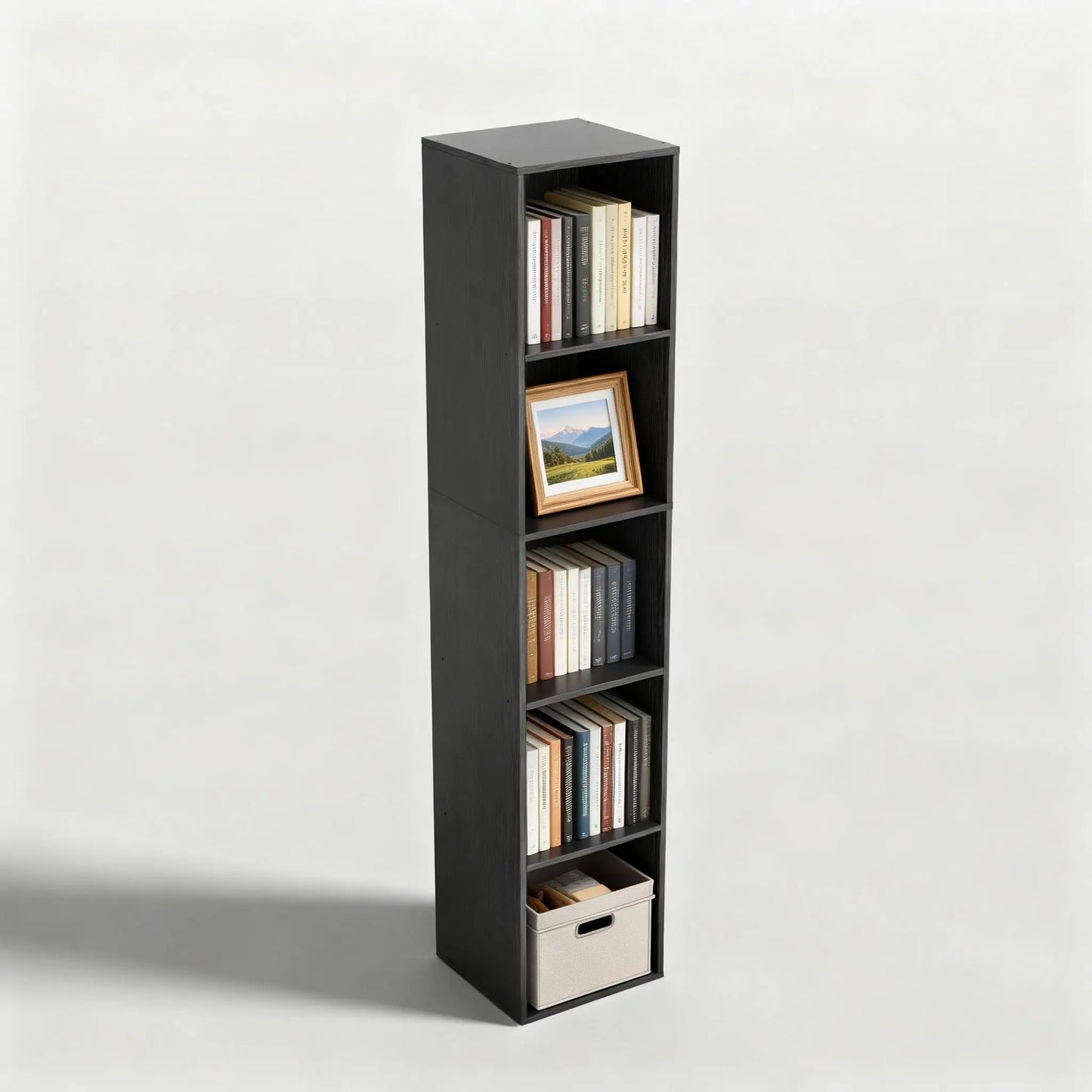 6-Tier Tall Cube Bookshelf Modern Storage Organizer