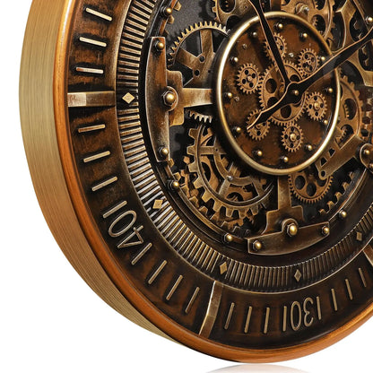 24 Inch Wall Clock With Moving Gears