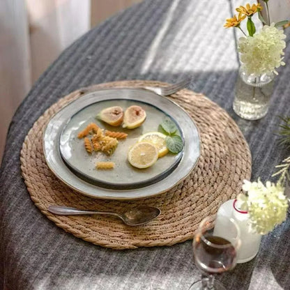 6Pcs 12" Round Natural Hand-Woven Placemats