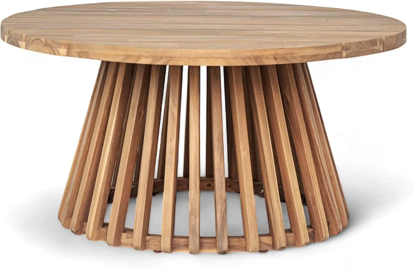 Patio Outdoor Acacia Wood Round Coffee Table
