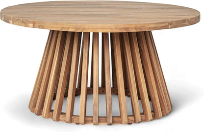 Patio Outdoor Acacia Wood Round Coffee Table
