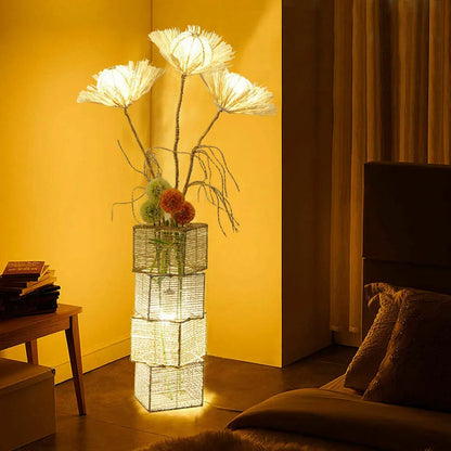 Decorative Floor Lamp LED Rattan Standing Lights