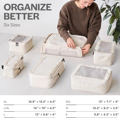 Travel Compression Packing Cubes Luggage Organizer