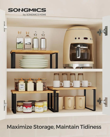 Cabinet Organizer Shelf Set of 3 Kitchen Counter Shelves